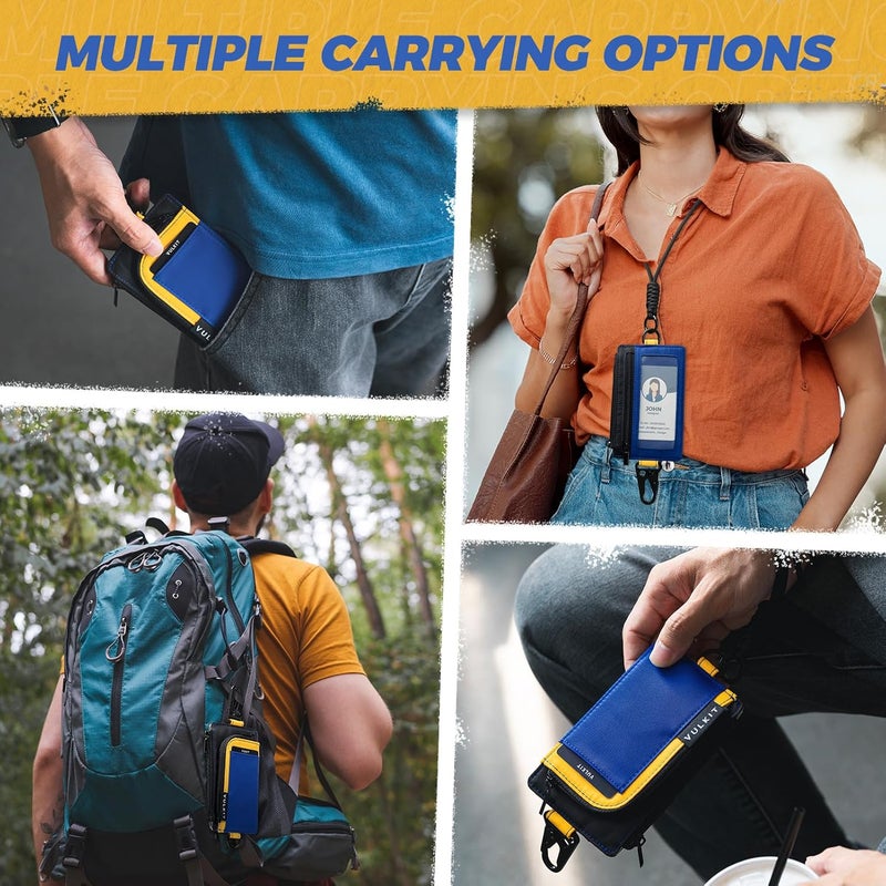 VULKIT Water-Resistant Keychain Wallet with Lanyard for Men and Women, Outdoor Zipper Pouch Wallet with Clear ID Window, for Hiking, Fishing, Skateboard and any Outdoor Activities, Summit Sky - Image 3